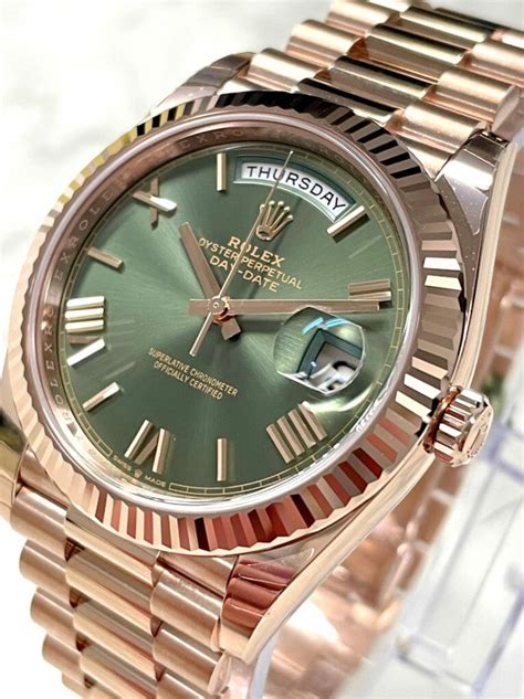 rolex day date 40 olive dial|Rolex Day-Date models.